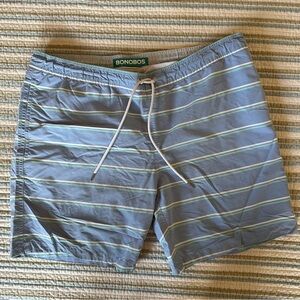Bonobos Light Blue Striped Swim Trunks
